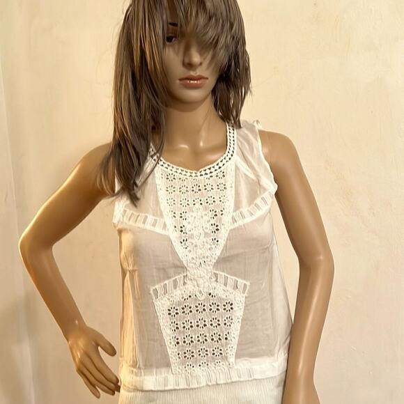 Free People Tops - Free People  Fairy  Cottage Core  Sheer Flowy Tunic With Crochet Lace Details XS